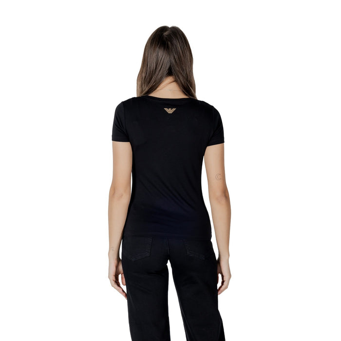 Image 2 : Détail impression stylée sur t-shirt Ea7 noir femme, coupe ajustée — Delvale