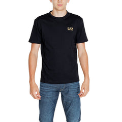 Image 4 : T-shirt Ea7 gris homme porté coupe ajustée col rond — Delvale