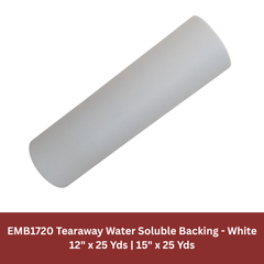 EMB1720 Water Soluble (Washaway) Tearaway Backing - White