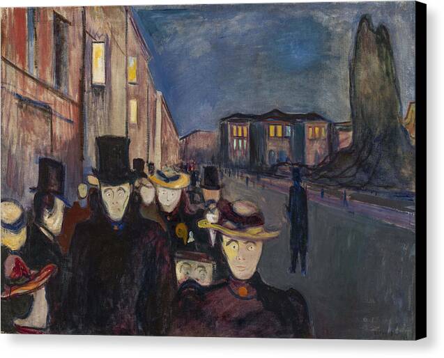 Evening on Karl Johan Street - Canvas Print