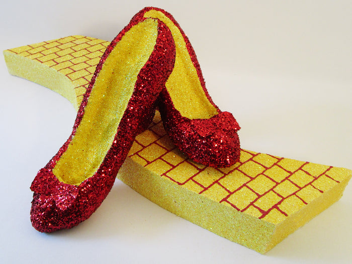 Faux Dorothy shoes,Yellow brick road - Designs by Ginny