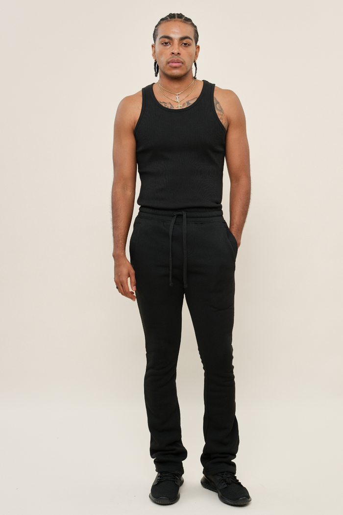 Flared Stacked Fleece Sweat Pants Victorious