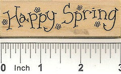 Flower Happy Spring Rubber Stamp 2373G