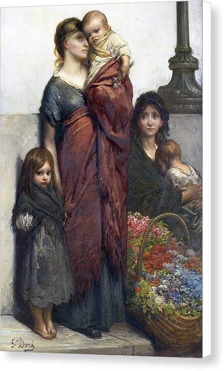 Flower Sellers of London - Canvas Print