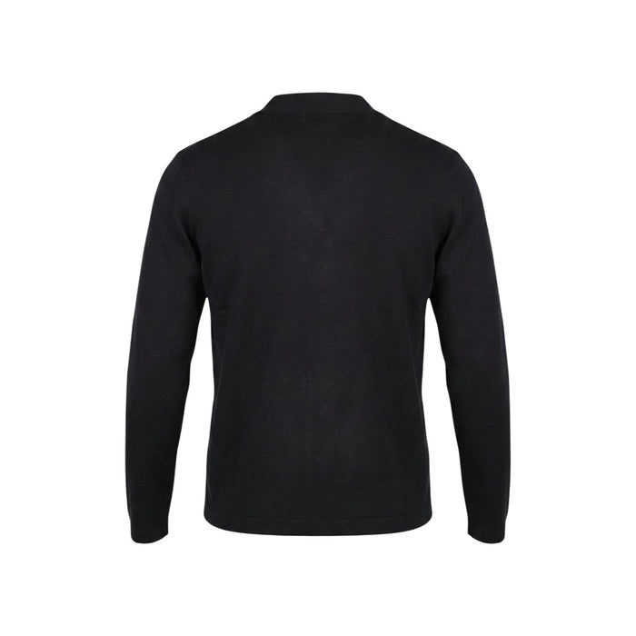 Image 3 : Cardigan homme noir Gianni Lupo manches longues, vue de trois quarts — delvale