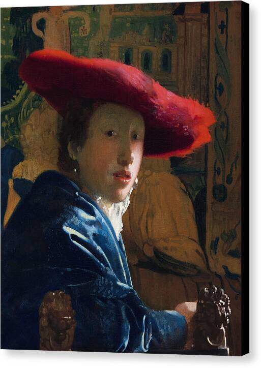 Girl with a Red Hat - Canvas Print