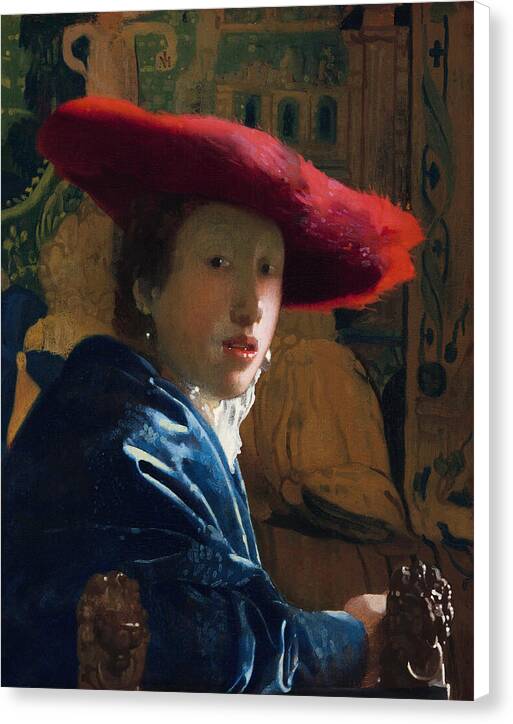 Girl with a Red Hat - Canvas Print