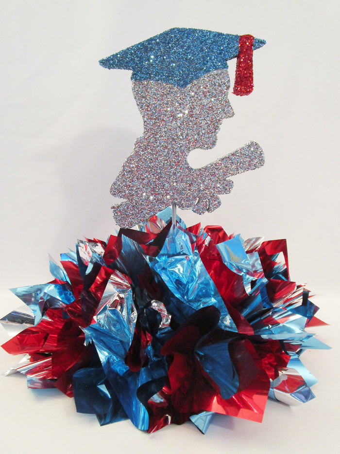 Grad boy graduation centerpiece - Designs by Ginny