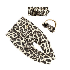 Grey Cheetah on Ivory Leggings and/or Headbands