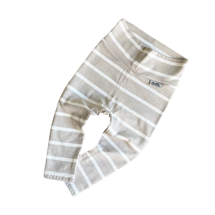 Grey White Striped Leggings