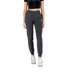 Image 1 : Jogging Guess Active femme gris anthracite coupe ajustée taille haute avec pli frontal et logo triangle doré — delvale