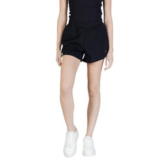 Image 1 : Short Guess Active femme noir taille haute avec triangle strass argenté sur cuisse — delvale