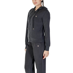 Image 3 : Vue d'ensemble sweat zippé à capuche Guess Active femme gris anthracite matière modal — delvale