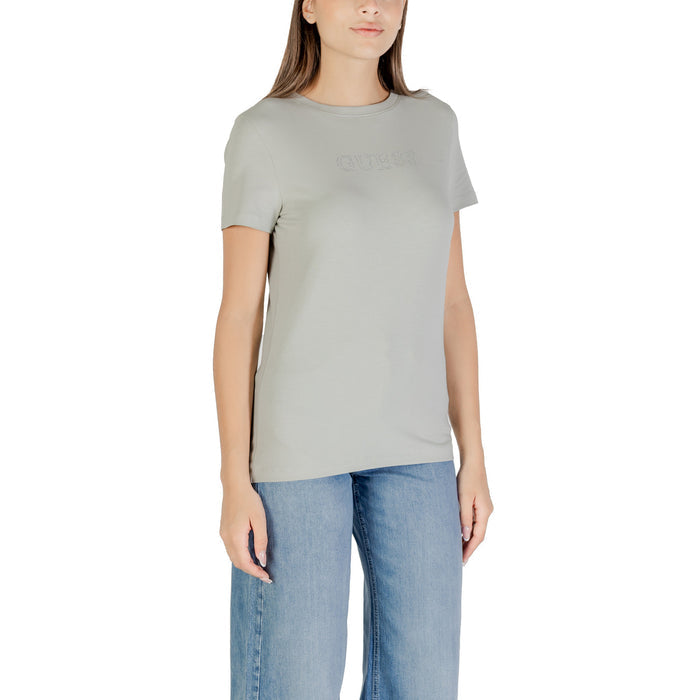 Image 3 : T-shirt Guess Active femme vert coupe moderne, vue de profil — delvale