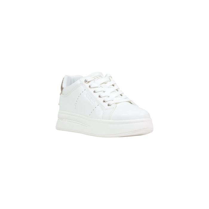 Image 2 : Baskets femme Guess blanc lacets vue de trois quarts — delvale