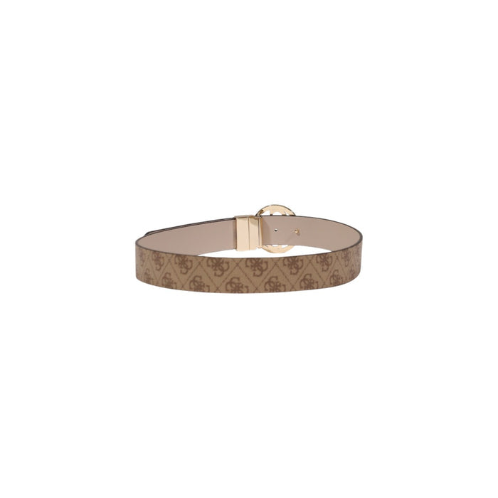 Image 2 : Détail du motif imprimé sophistiqué de la ceinture Guess femme marron — delvale