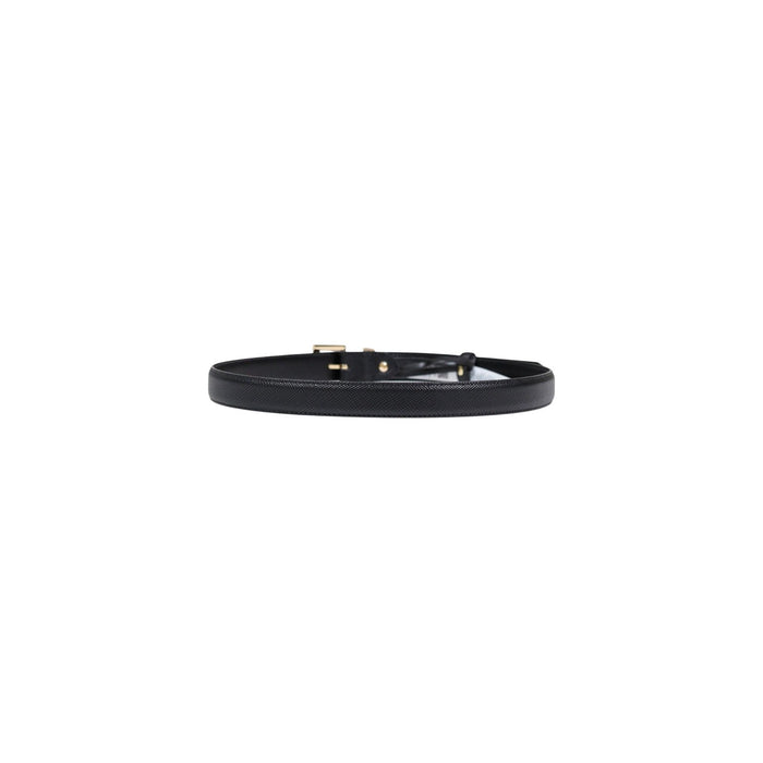Image 4 : Ceinture Guess femme noire dépliée mettant en valeur la longueur et la finesse de la sangle texturée — Delvale