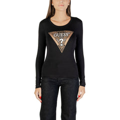 Image 4 : T-shirt Guess femme beige manches longues coupe ajustée — delvale