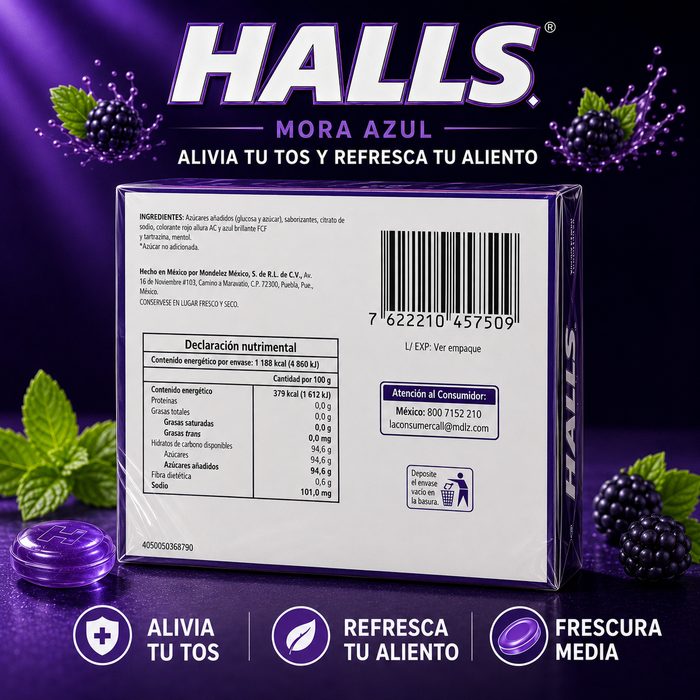 Halls Blackberry Flavor Menthol Candy