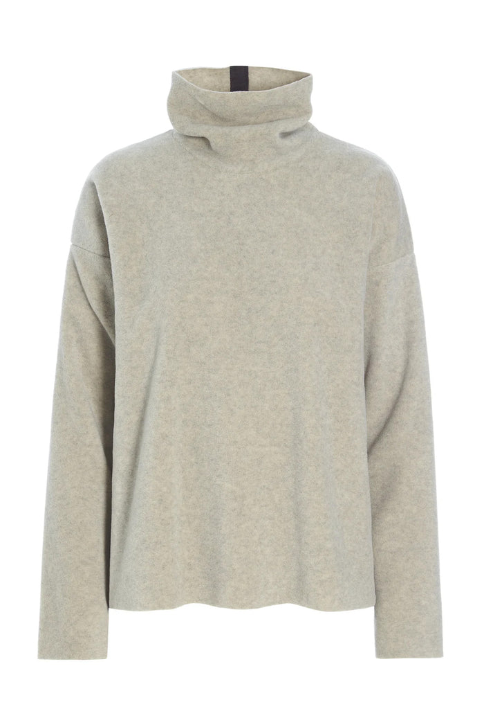 Henriette Steffensen High Neck Short Fleece Blouse Sand | 1360
