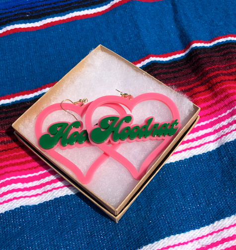 Hoodrat Pink & Green Acrylic Earrings