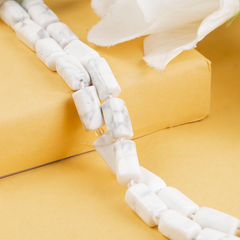 Howlite Gemstone Pipe Bead, Crystal Healing Tube Beads.