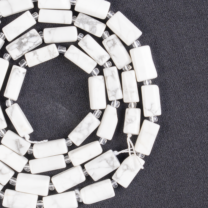 Howlite Gemstone Pipe Bead, Crystal Healing Tube Beads.