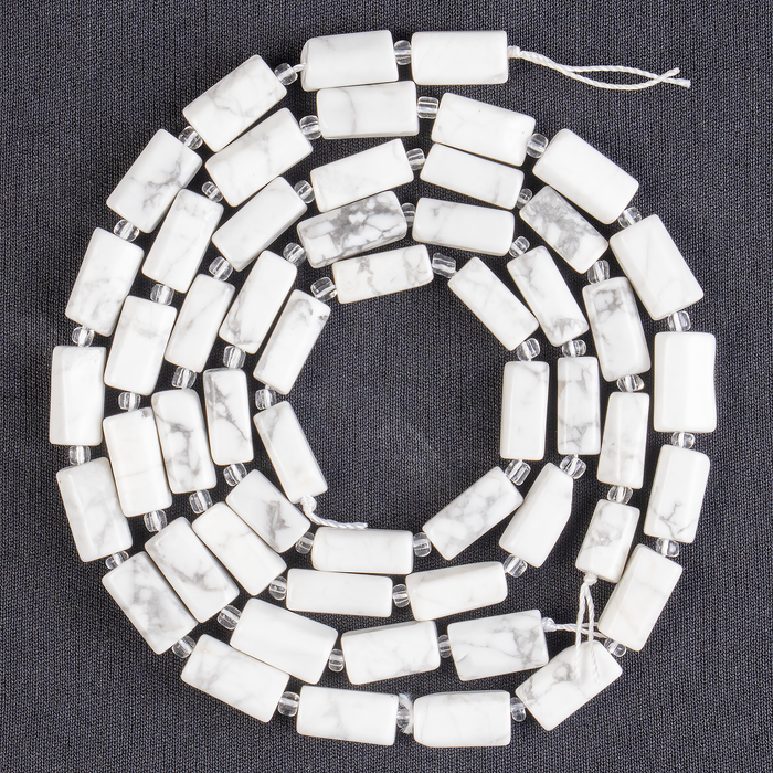 Howlite Gemstone Pipe Bead, Crystal Healing Tube Beads.