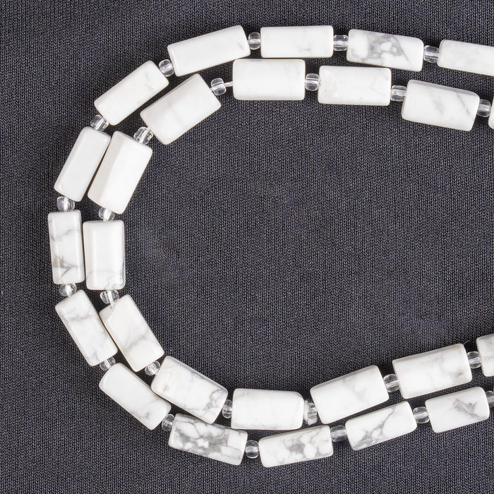 Howlite Gemstone Pipe Bead, Crystal Healing Tube Beads.