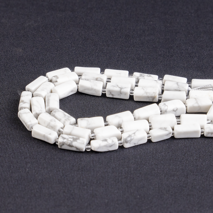 Howlite Gemstone Pipe Bead, Crystal Healing Tube Beads.