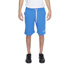Image 1 : Bermuda homme Icon bleu azur en coton avec fermeture lacets — delvale