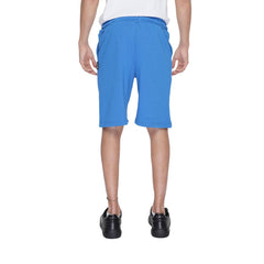 Image 2 : Détail bermuda Icon homme bleu azur, poches frontales et finitions coton — delvale