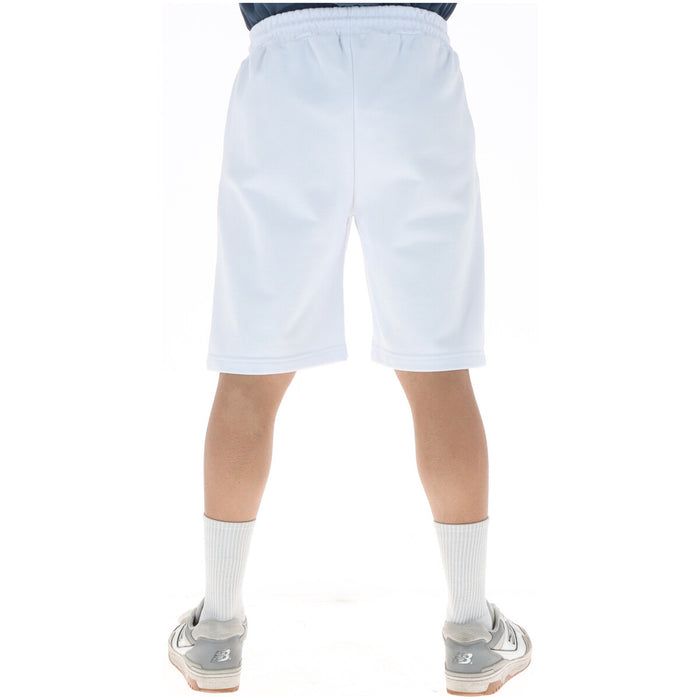 Image 2 : Short Icon homme blanc logo noir, détail de la ceinture élastique avec cordon blanc et étiquette Icon — Delvale