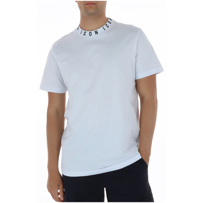 Image 4 : T-shirt Icon homme noir coupe droite, encolure logo brodé, association avec short marine — Delvale
