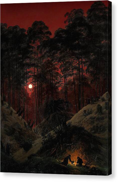 Inside the Forest in the Moonlight - Canvas Print
