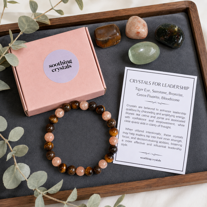 Inspire LEADERSHIP Crystal Kit, Gemstone Tumble Kit, Leadership Crystal Gift Set