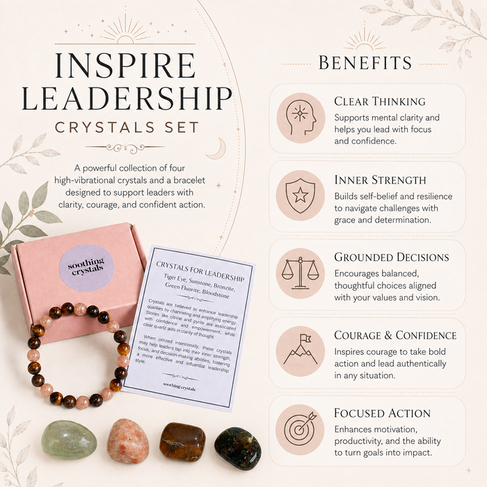 Inspire LEADERSHIP Crystal Kit, Gemstone Tumble Kit, Leadership Crystal Gift Set