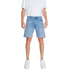 Image 1 : Bermuda homme Jack & Jones bleu avec fermeture zip et bouton, vue face — delvale