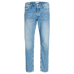 Image 1 : Jean homme Jack & Jones bleu monochrome, vue face, fermeture zip et bouton — delvale