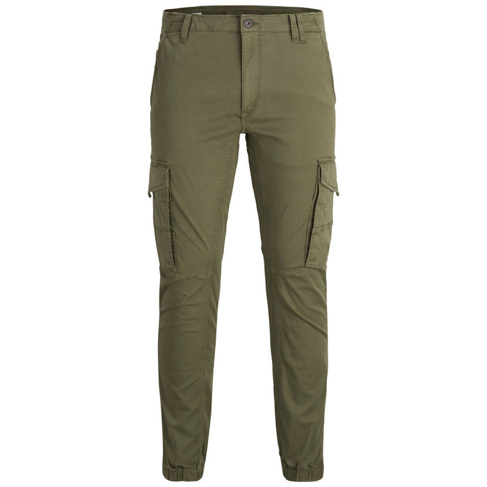 Image 1 : Pantalon homme Jack & Jones vert coloris monochrome vue face — delvale