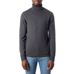 Image 1 : Pull homme Jack & Jones bleu col montant manches longues, vue face — delvale