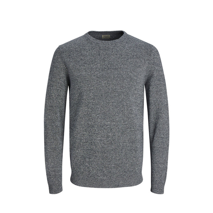 Image 1 : Pull homme Jack & Jones bleu col rond manches longues en coton — delvale