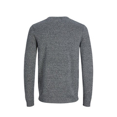Image 2 : Vue de face pull Jack & Jones homme bleu col rond coton — delvale