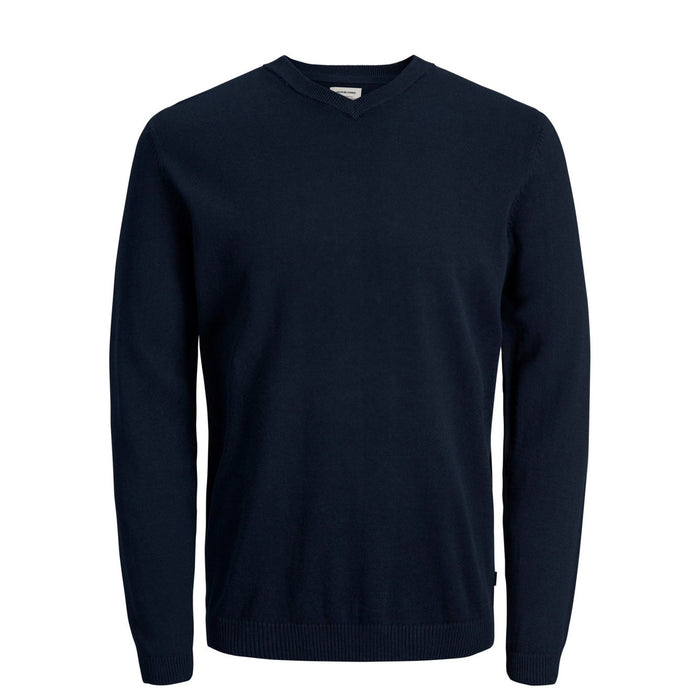 Image 4 : Pull col V coton gris Jack & Jones homme porté — delvale