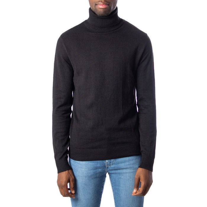 Image 1 : Pull homme Jack & Jones vert col montant manches longues vue de face — delvale