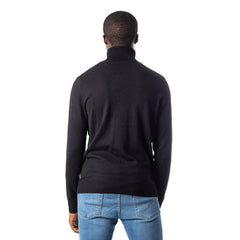 Image 2 : Pull homme Jack & Jones vert col montant détail encolure et matière — delvale