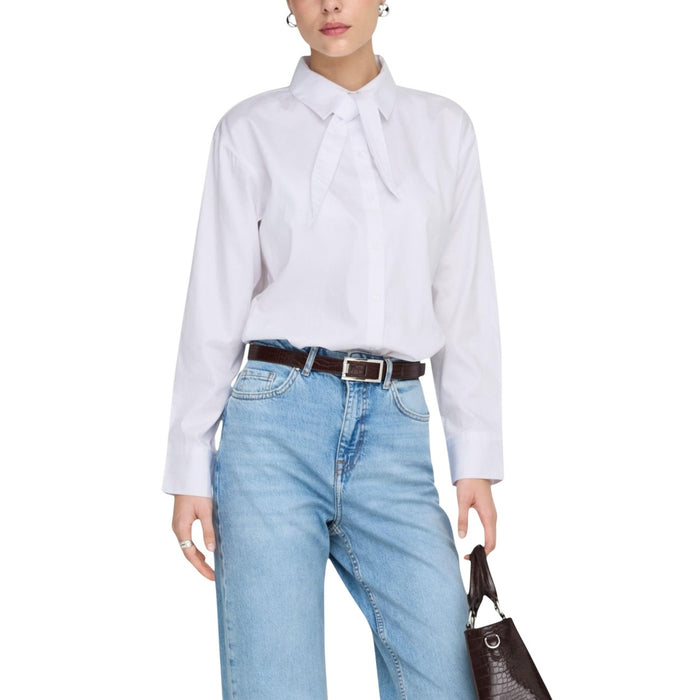 Image 1 : Chemise blanche Jacqueline De Yong col classique pour femme, coupe ajustée élégante — delvale