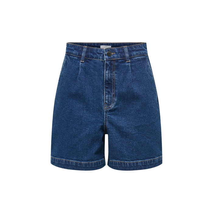 Image 1 : Short femme bleu Jacqueline De Yong coupe droite avec fermeture zip — Delvale