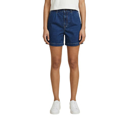 Image 3 : Short femme bleu Jacqueline De Yong détail finitions et matière stretch — Delvale