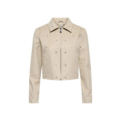 Image 1 : Veste beige femme Jacqueline De Yong col classique fermeture éclair — delvale